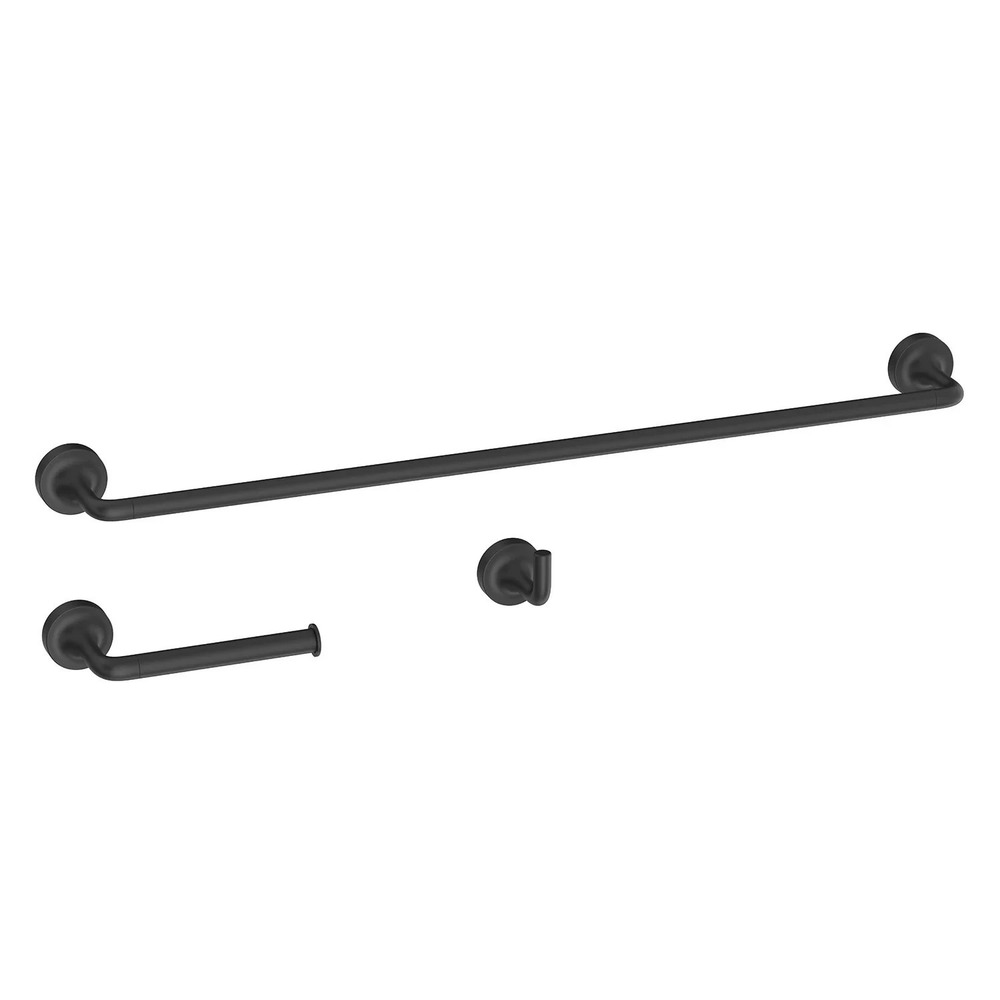 Better Homes & Gardens Clean Modern 3-Piece Bath Accessory Set Matte Black